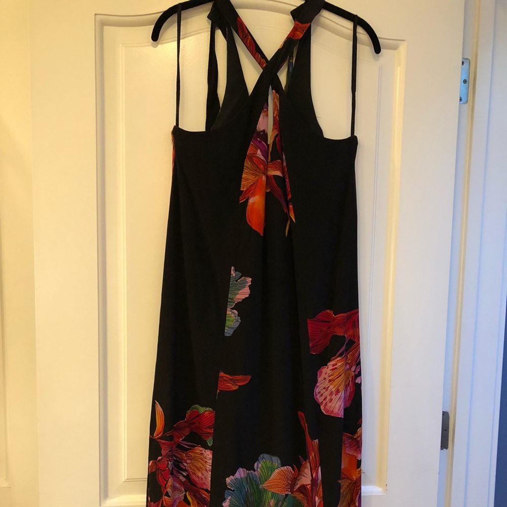 Anthropologie Long black floral maxi dress